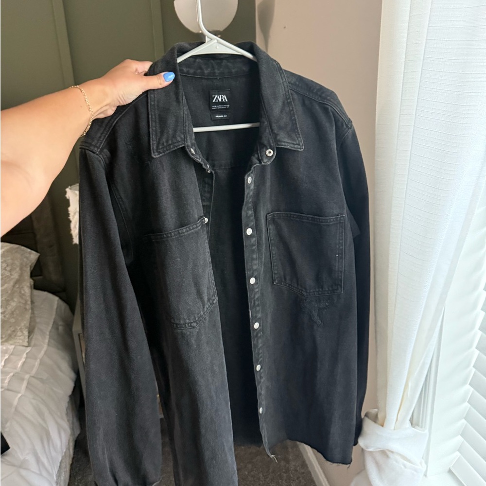 Zara Black Denim Shirt